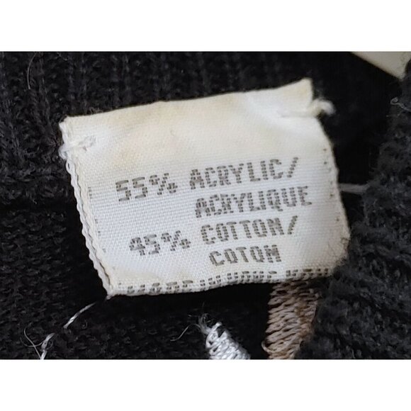 Marisa Christina Beaded V Neck Sweater Women's Size Small Black Acrylic Blend - Picture 5 of 5